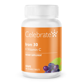 Fer 30 mg + Vitamine C A mâcher Comprimés, Grape 