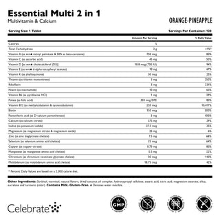 Essential Multi 2 in 1 Multivitamin avec Calcium A mâcher