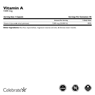 Vitamine A 7.500mcg (25.000 IU), Gélules