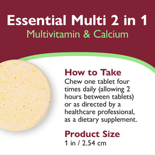Essential Multi 2 in 1 Multivitamin with Calcium, Chewable
