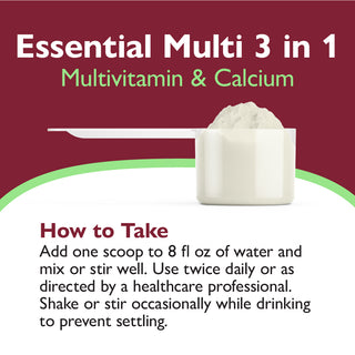 Essential Multi 3 in 1 Multivitamin with Calcium, Drink Mix