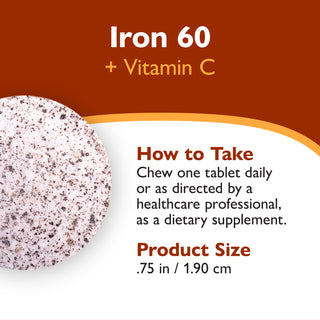 Iron 60 mg + Vitamin C, Chewable, Berry
