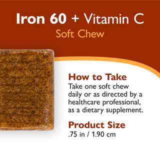 Iron 60 mg + Vitamin C, Soft Chews, Twisted Citrus