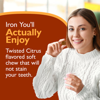 Iron 60 mg + Vitamin C, Soft Chews, Twisted Citrus