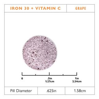 Fer 30 mg + Vitamine C, A mâcher Comprimés, Grape