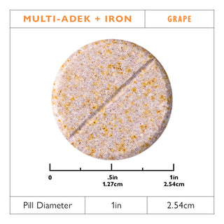 60mg Demir Çiğnenebilir, Grape ile Multi-ADEK Vitamin 